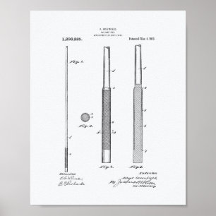 Patenterad konst för Billiardstickreplik 1919 - Poster