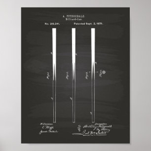 Patenterad konst för Billiardstickrepliker 1879 - Poster