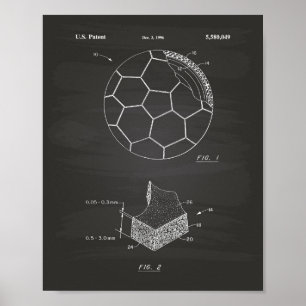 Patenterad konst för fotbollboll 1996 - svart poster