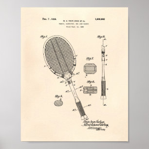 Patenterad konst gammala Peper för tennisracket Poster