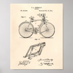 Patenterad konst gammala Peper för vintagecykel Poster