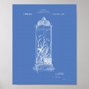 Patenterad konstritning för akvarium 1920 poster