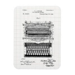 Patentillustration för gammal skrivmaskin magnet