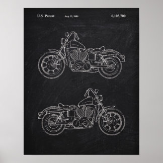Patentkort för motorcykelns syskonhölje i Arm Poster