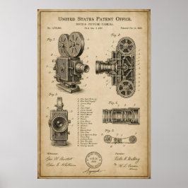 Patentritning för vintagekamera poster