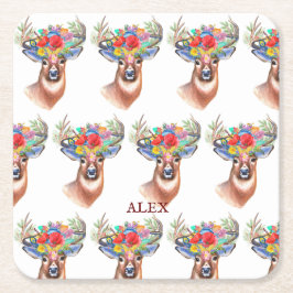 Paterna Flower Reindeer jul Magic Underlägg Papper Kvadrat