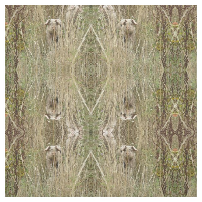 Paternerad djurkraftsstruktur i Cute Spotty Gris Tyg (Provkarta)