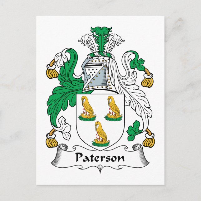 Paterson Family Crest Vykort (Framsida)
