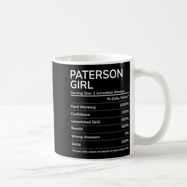 Paterson Girl Funny New Jersey Hometown  Kaffemugg (Höger)