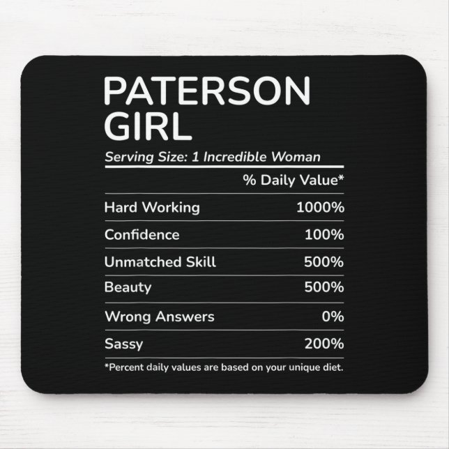 Paterson Girl Funny New Jersey Hometown  Musmatta (Framsidan)