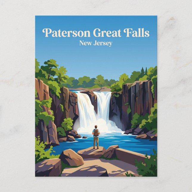 Paterson Great Falls nationalhistoriska park USA Vykort (Framsida)