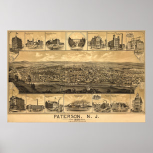 Paterson New jersey Railroad Natural Landmarks Poster
