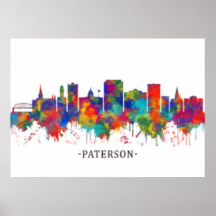 Paterson New jersey Skyline Poster