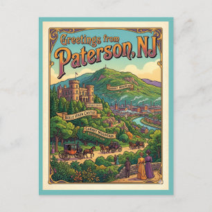 Paterson NJ Lambert Castle Garret Mountain Vykort
