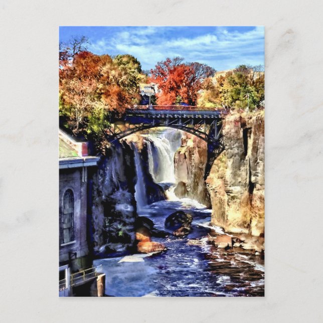 Paterson NJ - Paterson Underbar Falls Vykort (Framsida)