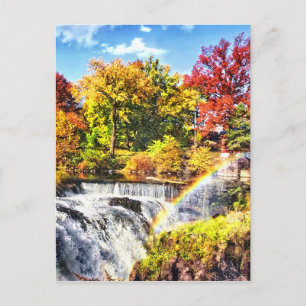 Paterson NJ - Rainbow over Paterson Underbar Falls Vykort