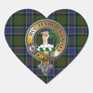 Paterson Tartan & Badge Hjärtformat Klistermärke