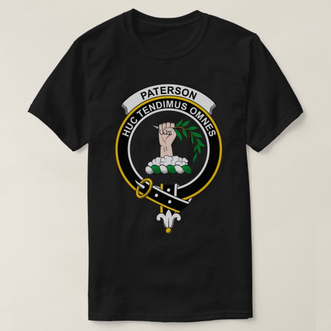 Paterson Vapensköld Tartan Klan Scottish Klan T Shirt (Design framsida)