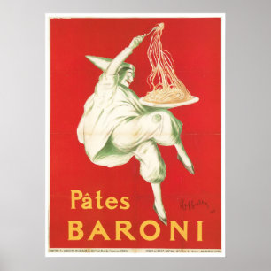 Pates Baroni Vintage Food Ad Art Poster