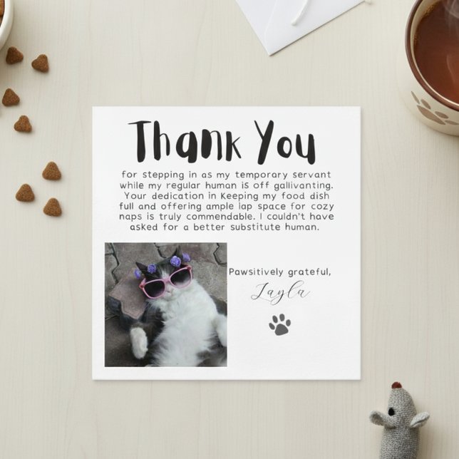 Påtfull Anpassningsbar - tack för ditt kort (Pawsitively Grateful Custom Photo Thank You Card)