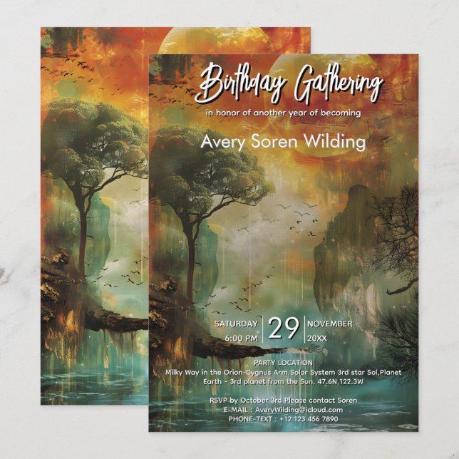 Path of Light | Nature Inspired Composition Inbjudningar (Fram/baksida)