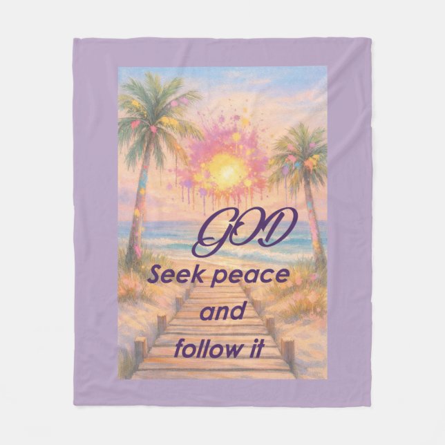 Path of Peace: Grace at Sunset Fleecefilt (Framsidan)