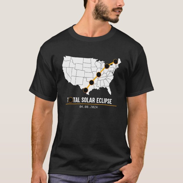 Path of Totality Map America Eclipse Shirt April 8 T Shirt (Framsida)