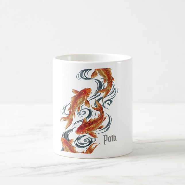 Path – Timeless Koi Symbol of Growth, Direction Kaffemugg (Center)