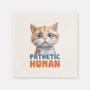 Pathetic Human - Sarcastic Cat Design Pappersservett