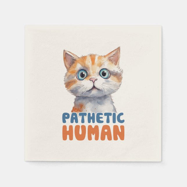 Pathetic Human - Sarcastic Cat Design Pappersservett (Framsidan)