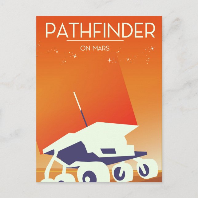 Pathfinder på Mars rymdkonst Vykort (Framsida)