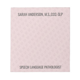 Patholog SLP-anteckning för det anpassade namnet T Anteckningsblock