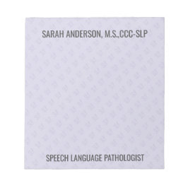 Patholog SLP-anteckning för det anpassade namnet T Anteckningsblock