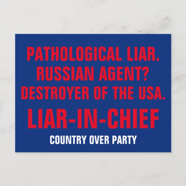 Pathological Liar Russian Agent Liar-in-Chief Vykort (Framsida)