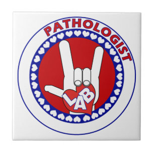 PATHOLOGIST LOGOTYP ROUND ASL I KÄRLEK LAB KAKELPLATTA
