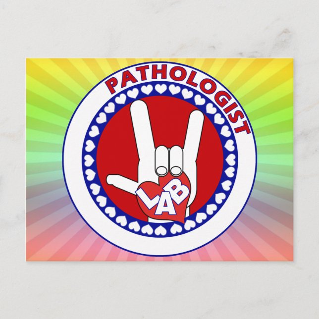 PATHOLOGIST RND LOGOTYP ASL KÄRLEK VYKORT (Framsida)