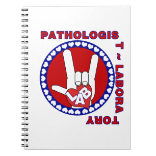 PATHOLOGIST SQUARE ASL KÄRLEK LOGOTYP ANTECKNINGSBOK MED SPIRAL