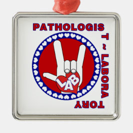 PATHOLOGIST SQUARE ASL KÄRLEK LOGOTYP JULGRANSPRYDNAD METALL