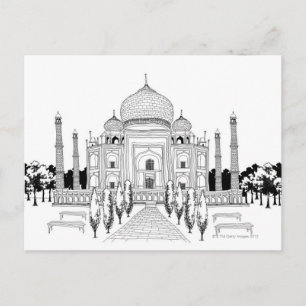 Pathway av Taj Mahal Vykort