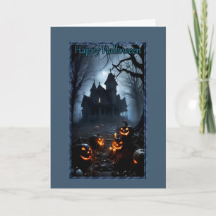 Pathway to the Haunted House Halloween Card Kort