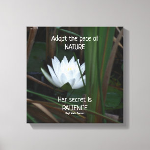 Patience Emerson Inspirational Citote Lotus Canvastryck