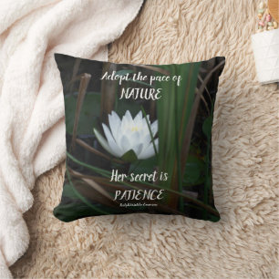 Patience Emerson Inspirational Citote Lotus Kudde