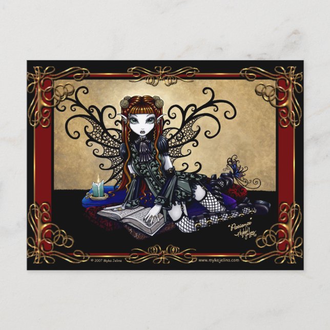 "Patience" Gothic Fairytale Postcard Vykort (Framsida)