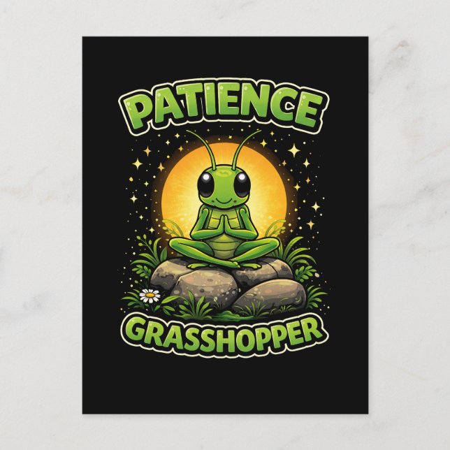 Patience Grasshopper Vykort (Framsida)