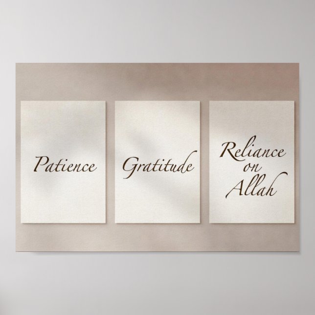 Patience, Gratitude, Reliance (3-Piece Set) Poster (Framsidan)