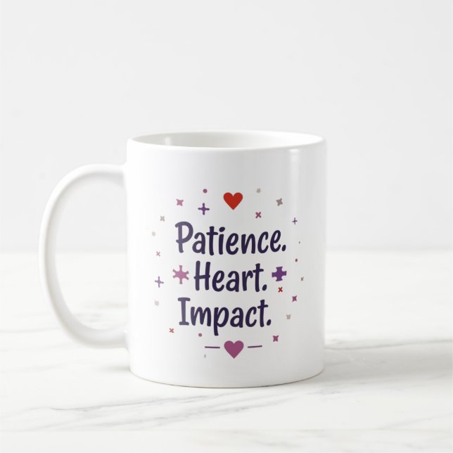 Patience. Heart. Impact. – Special Ed Teacher Kaffemugg (Vänster)