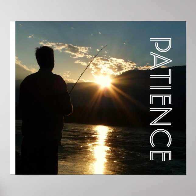 Patience Sunset Fisherman Silhouette Poster (Framsidan)