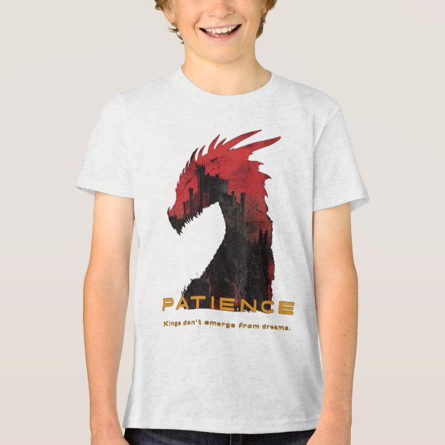 Patience Youth Tri-blend T-Shirt (Framsida)