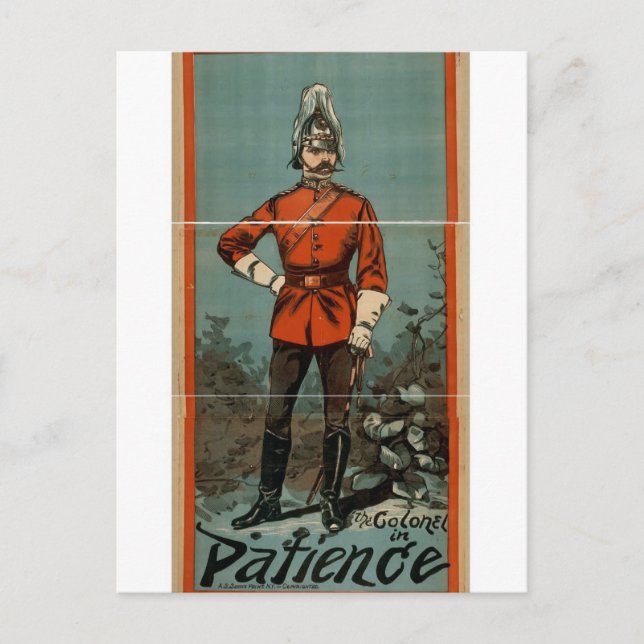 Patiens, "Överste" Vintage teater Vykort (Framsida)