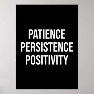 Patiens, persistens, Positivitet - Gym, Hustle Poster